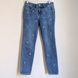 LC Lauren Conrad Embroidered Floral Skinny Jeans – Size 10